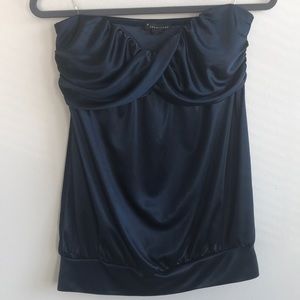 FOREVER 21 size large navy silky strapless top